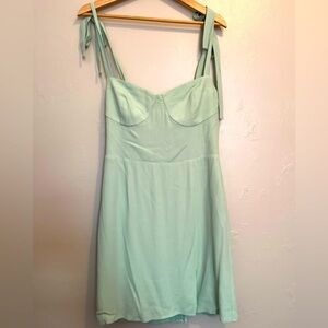 Wayf Light Green Sweetheart Neckline with Seamed Cups Mini Dress